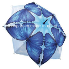 8 Panels Schmetterlingsmuster gerader Regenschirm (YSC0016)
